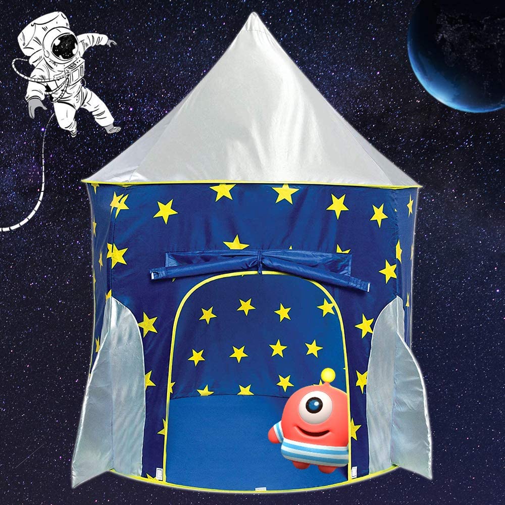 rocket ship play tent Wilwolfer Rocket Ship Play Tent (Blue) – wilwolfer