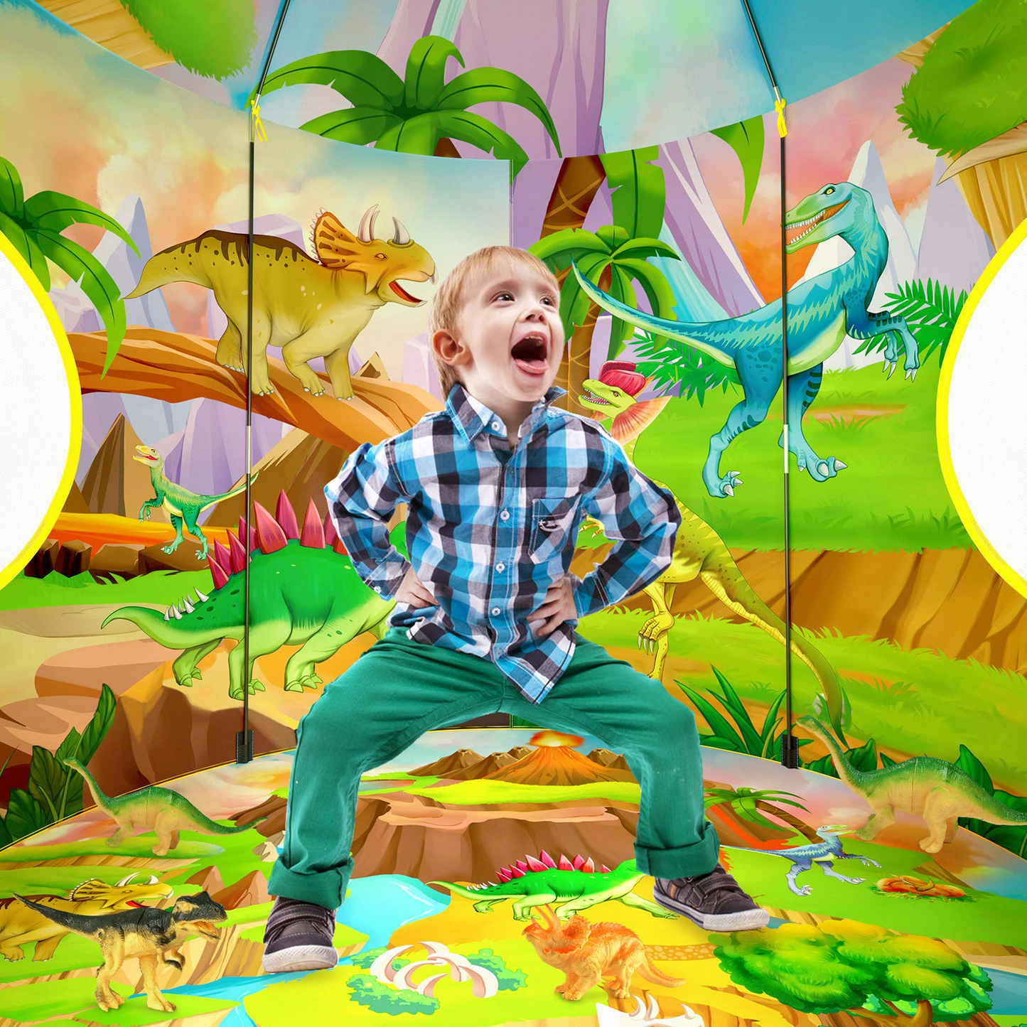 Dinosaur Kids Play Tent with Dinosaur Toys for Boys & Girls – ASTM Certified (Dinosaur Tent)