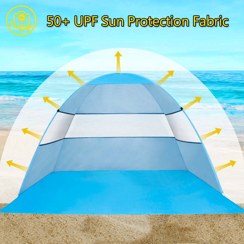 wilwolfer Beach Tent Pop Up Sun Shelter Plus Cabana Automatic Canopy Shade Portable UV Protection IV