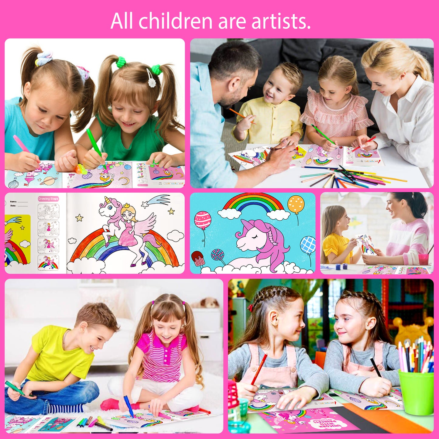 Unicorn Play Tent for Kids, Unicorn Toys & Gifts for Girls, Imaginative Playhouse for Girls Indoor with Drawing Book