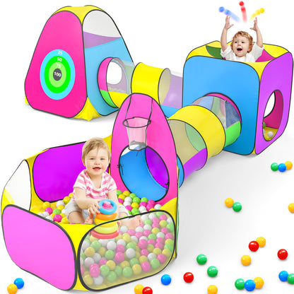 play tents & tunnels 5pc Kids Play Tent for Toddler with 1 Baby Ball Pits, 2 Baby Crawl Tun – wilwolfer