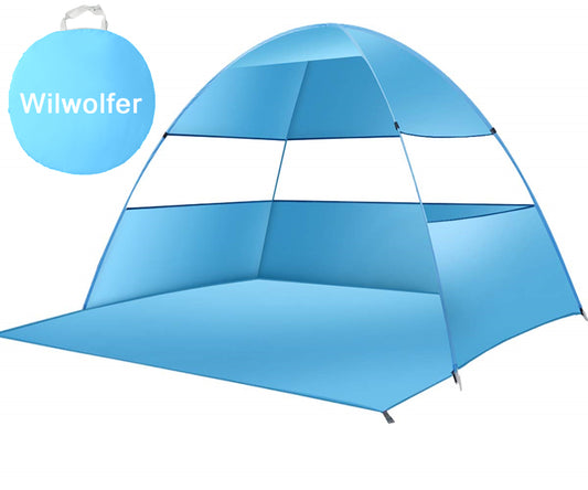 Wilwolfer Pop Up Beach Tent for 3 or 4 Person (Blue)