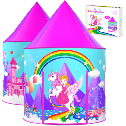 Unicorn Play Tent for Kids, Unicorn Toys & Gifts for Girls, Imaginative Playhouse for Girls Indoor with Drawing Book