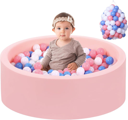 Foam Ball Pit for Toddlers with 100 Balls, Large Baby Ball Pit for Babies with Soft Memory Sponge, Indoor Outdoor Baby Playpen, Kids Play Ball Pool