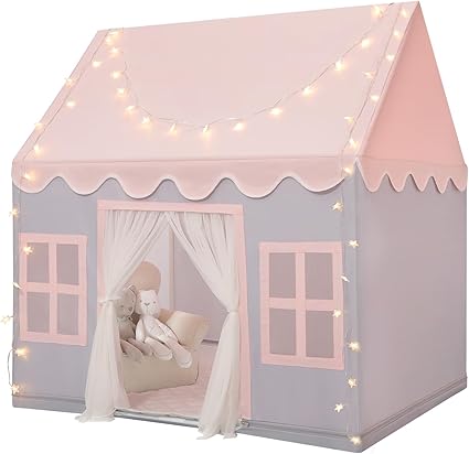 Wilwolfer Play Tent for Kids Indoor - Kids Play House Indoor Toddlers Play Tent Large Toddler Toy House Birthday Gift for Boys & Girls Playroom Decor (Gray Playhouse)