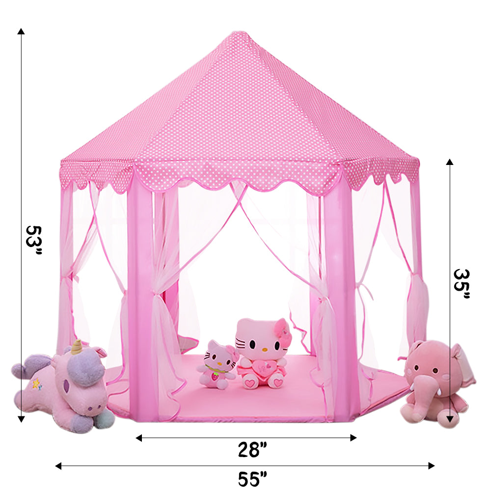 wilwolfer Princess Tent for Girls with Large Star Lights