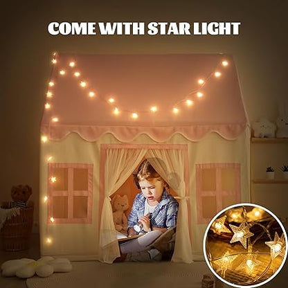 Wilwolfer Play Tent for Kids Indoor - Kids Play House Indoor Toddlers Play Tent Large Toddler Toy House Birthday Gift for Boys & Girls Playroom Decor (Pink Playhouse)