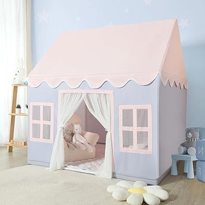 Wilwolfer Play Tent for Kids Indoor - Kids Play House Indoor Toddlers Play Tent Large Toddler Toy House Birthday Gift for Boys & Girls Playroom Decor (Gray Playhouse)