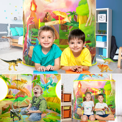 Dinosaur Kids Play Tent with Dinosaur Toys for Boys & Girls – ASTM Certified (Dinosaur Tent)
