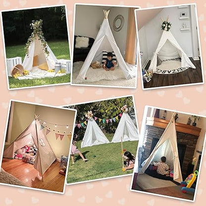 wilwolfer Kids Teepee Tent for Girls or Boys with Carry Case, Foldable Play Tent for Toddler Suit for Indoor and Outdoor Play, Protable Kids Playhouse Children Tent(Mat not Included)