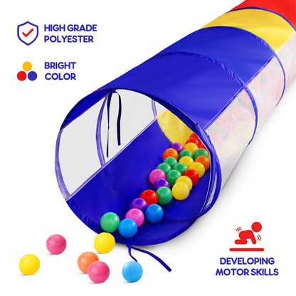 Kids Play Tunnel for Toddlers, 6 Foot Pop Up Crawl Through Tunnel Play Tent for Baby Infant Children or Dog with 2 Mesh Sides