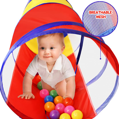 Kids Play Tunnel for Toddlers, 6 Foot Pop Up Crawl Through Tunnel Play Tent for Baby Infant Children or Dog with 2 Mesh Sides