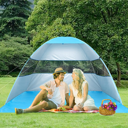 wilwolfer Beach Tent Pop Up Sun Shelter Plus Cabana Automatic Canopy Shade Portable UV Protection IV