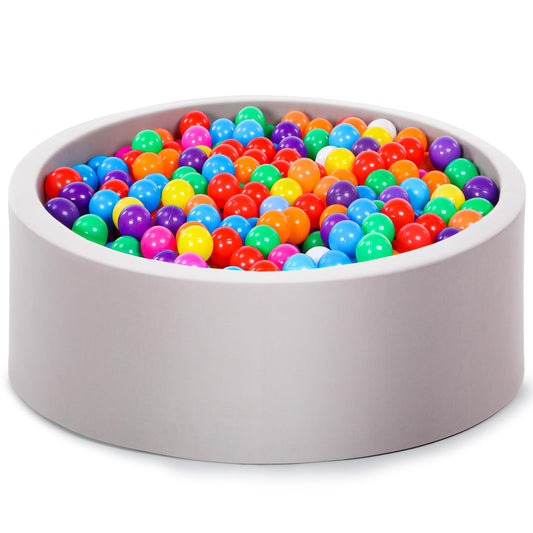 Wilwolfer Foam Ball Pit for Toddlers, Large Baby Ball Pit for Babies with Soft Memory Sponge, Indoor Outdoor Baby Playpen, Kids Play Ball Pool, Gift Toys for Infants Boys and Girls (Gray, NO Balls)
