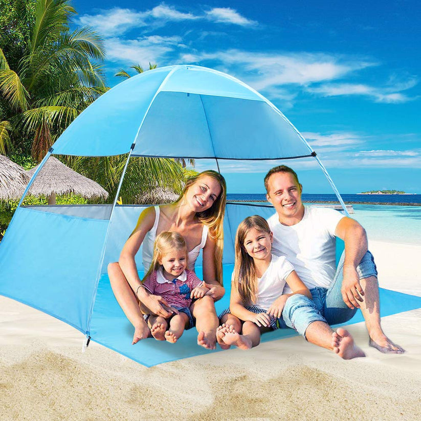 Wilwolfer Pop Up Beach Tent for 3 or 4 Person (Blue)