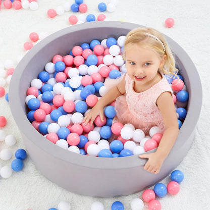 Wilwolfer Foam Ball Pit for Toddlers, Large Baby Ball Pit for Babies with Soft Memory Sponge, Indoor Outdoor Baby Playpen, Kids Play Ball Pool, Gift Toys for Infants Boys and Girls (Gray, NO Balls)