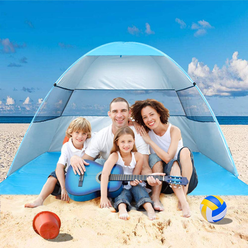 Wilwolfer Pop Up Beach Tent for 3 or 4 Person (Blue)
