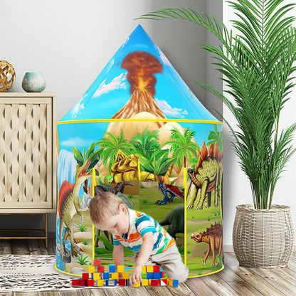 Dinosaur Kids Tent with Dinosaur Drawing Book, Pop Up Play Tent for Kids