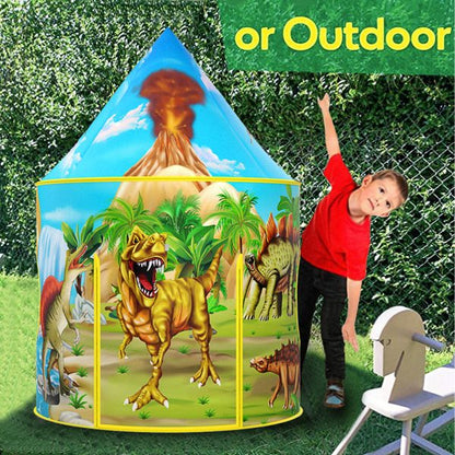 Dinosaur Kids Tent with Dinosaur Drawing Book, Pop Up Play Tent for Kids